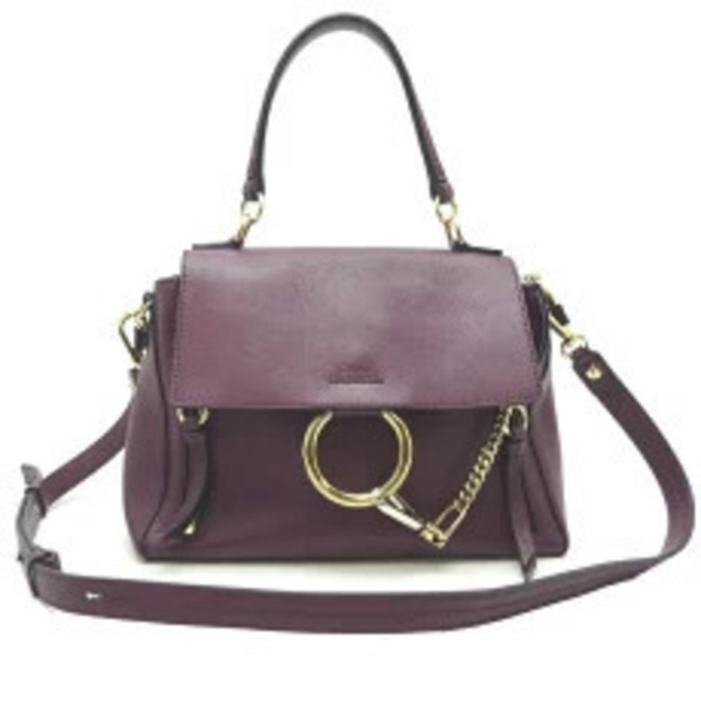 Chloe Faydie Handbag Leather Purple